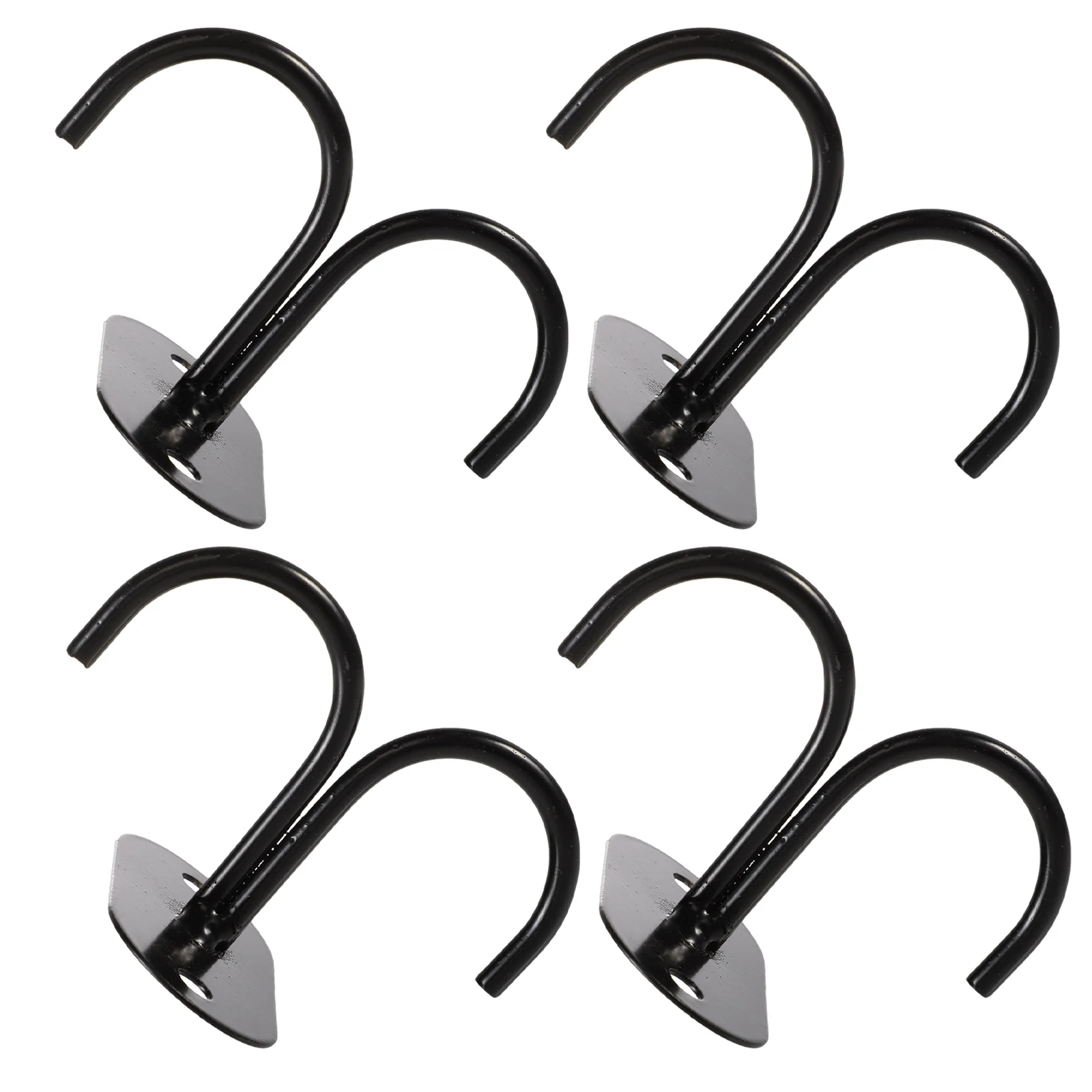 

4pcs Kitchen Cup Rack Black Hangers Under Cabinet For Mugs Stemware Storage Holder Mug Racks Household Decorative Iron Mug