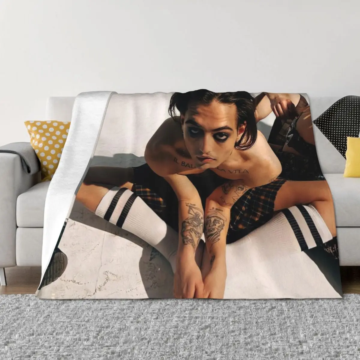 

Damiano ykaar Throw Blanket Custom wednesday Shaggy sofa bed Blankets