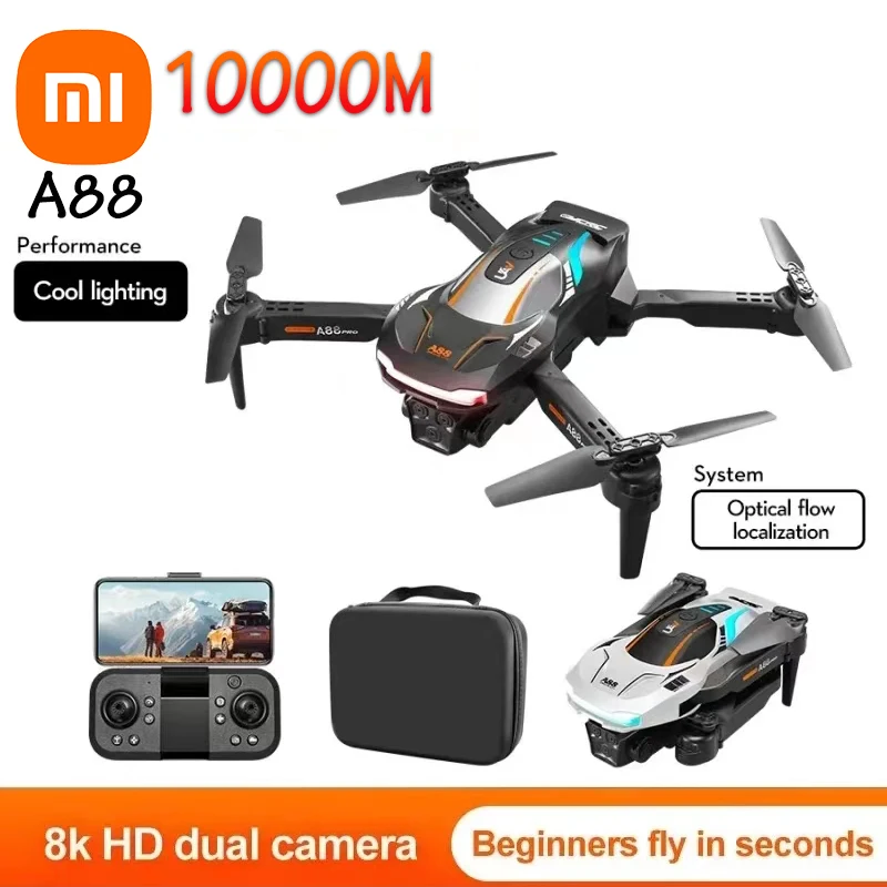 XIAOMI A88 Drone 8K profesjonalna fotografia lotnicza z podwójną kamerą 360 unikanie przeszkód pozycjonowanie przepływu składany quadcopter 2024