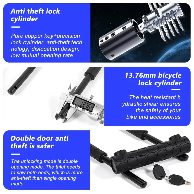 Strong Security U Lock Bike Lock Combination Anti-Theft Bicycle Bike Accessories For MTB Road Motorcycle Chain