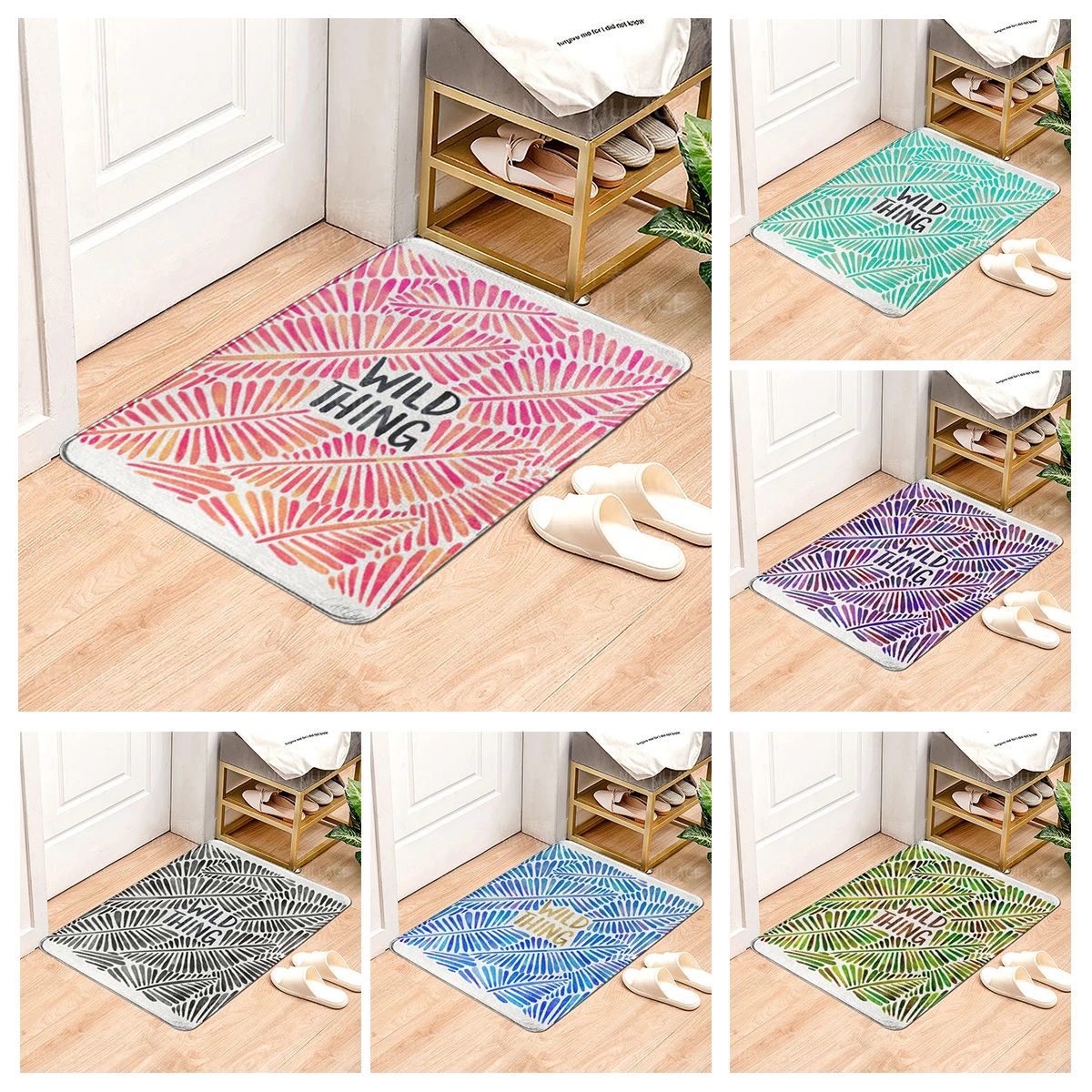 House entrance carpet Home door mat Modern  Korean Print Nordic style Room Bath mat Foot bathroom non-slip Kitchen water absorp