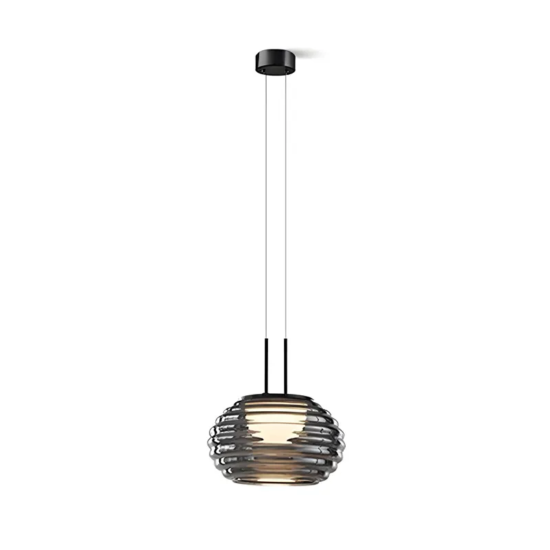 

LED Glass Pendant Light Living Room Dining Room Restaurant Bedroom Bedside Modern Home Decoration Hanging Lamp Gray