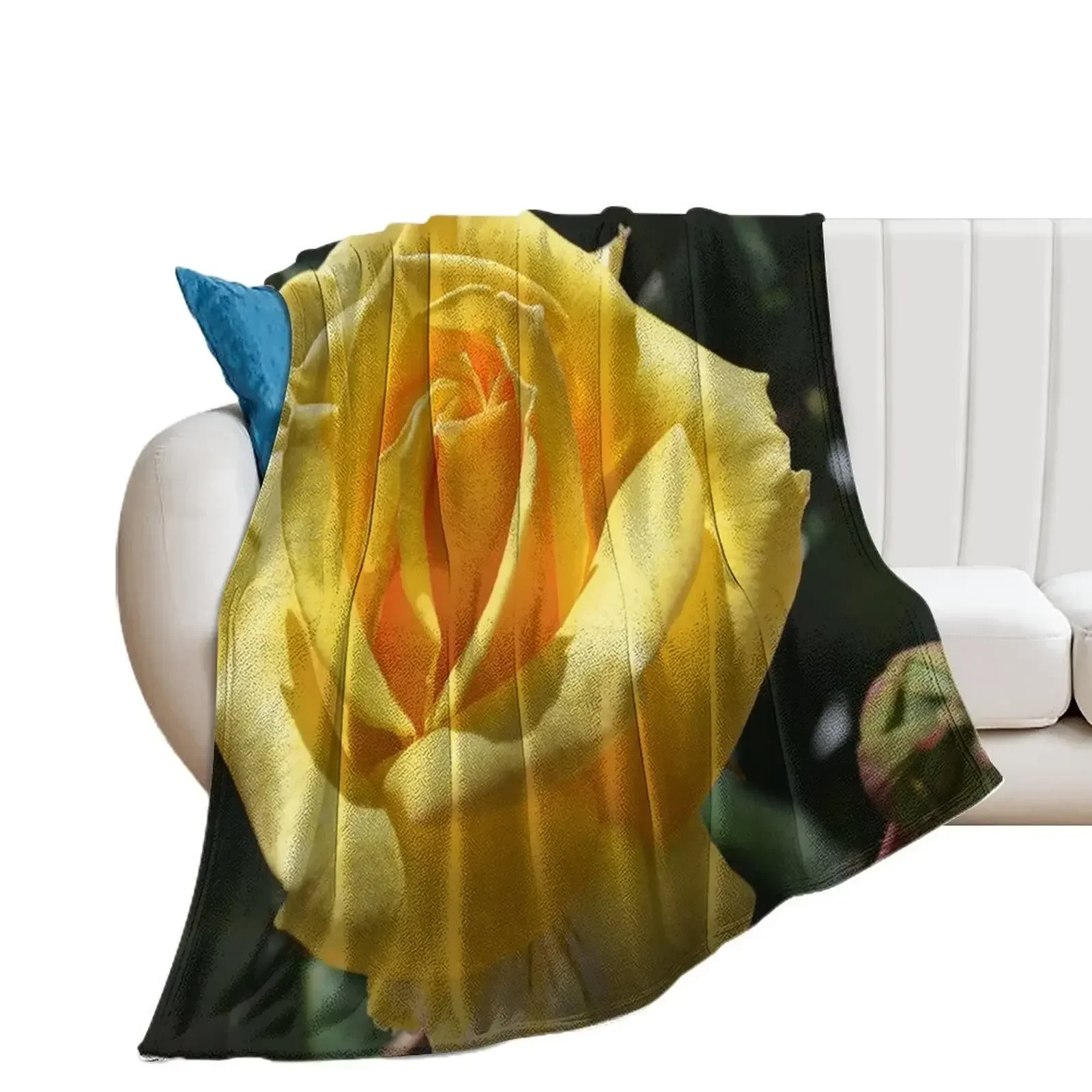 

Yellow Rose Throw Blanket Bed covers halloween Soft Blankets