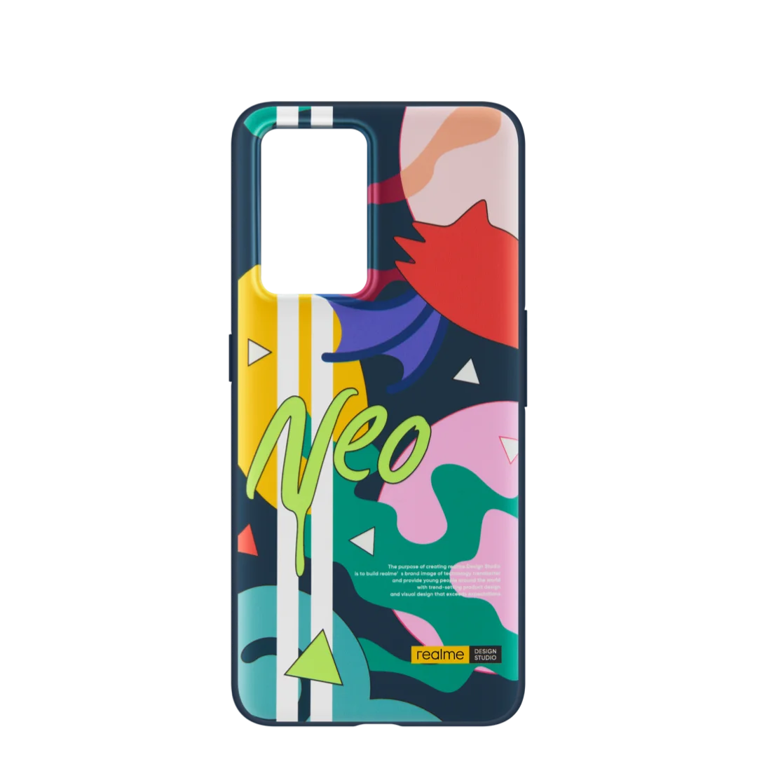 RMX3560 Official Original Realme GT Neo3 Case Bumper TPU Back Cover Realmeow Design Global Version