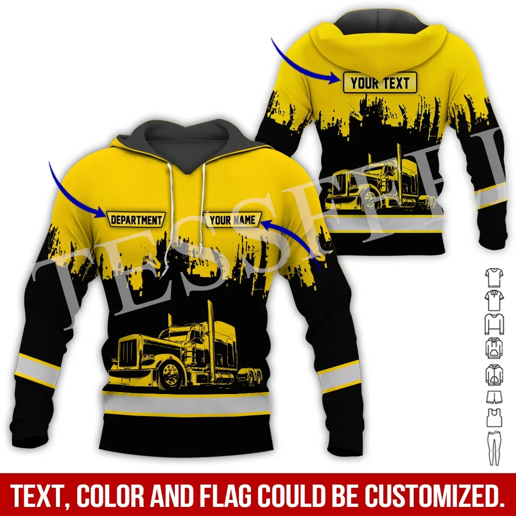 Custom Name Cosplay Tow Truck Driver Trucker Worker Retro Tracksuit 3DPrint Harajuku Casual Pullover Jacket Vintage Hoodies X3