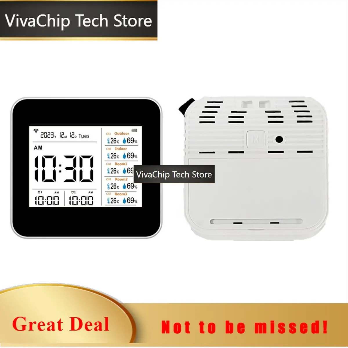 vivachip-tech-aa99z-13-en-1-tuya-wifi-termometro-higrometro-inteligente-monitor-de-temperatura-y-humedad-interior-preciso