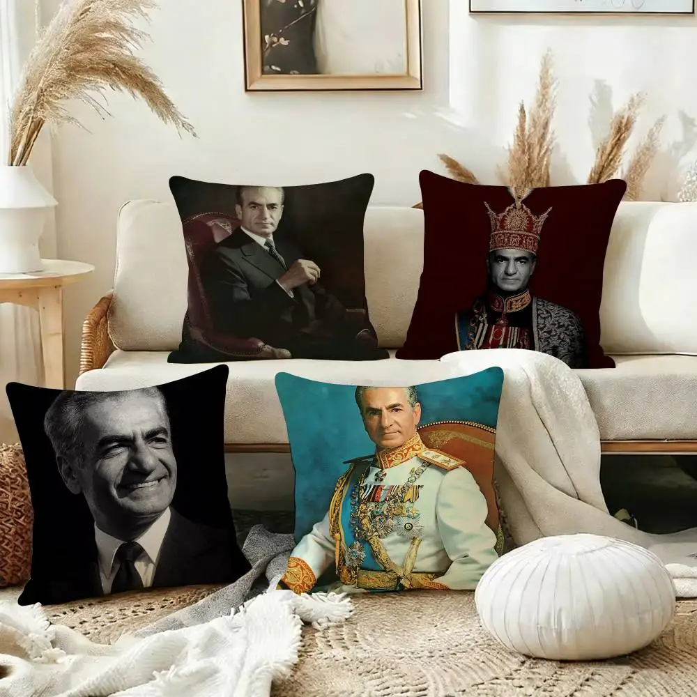 

M-Mohammad R-Reza P-Pahlavi-MRP Iran Square Double-Sided printed Pillow Case Bedroom Bedside Pillow Sofa Cushion Cover