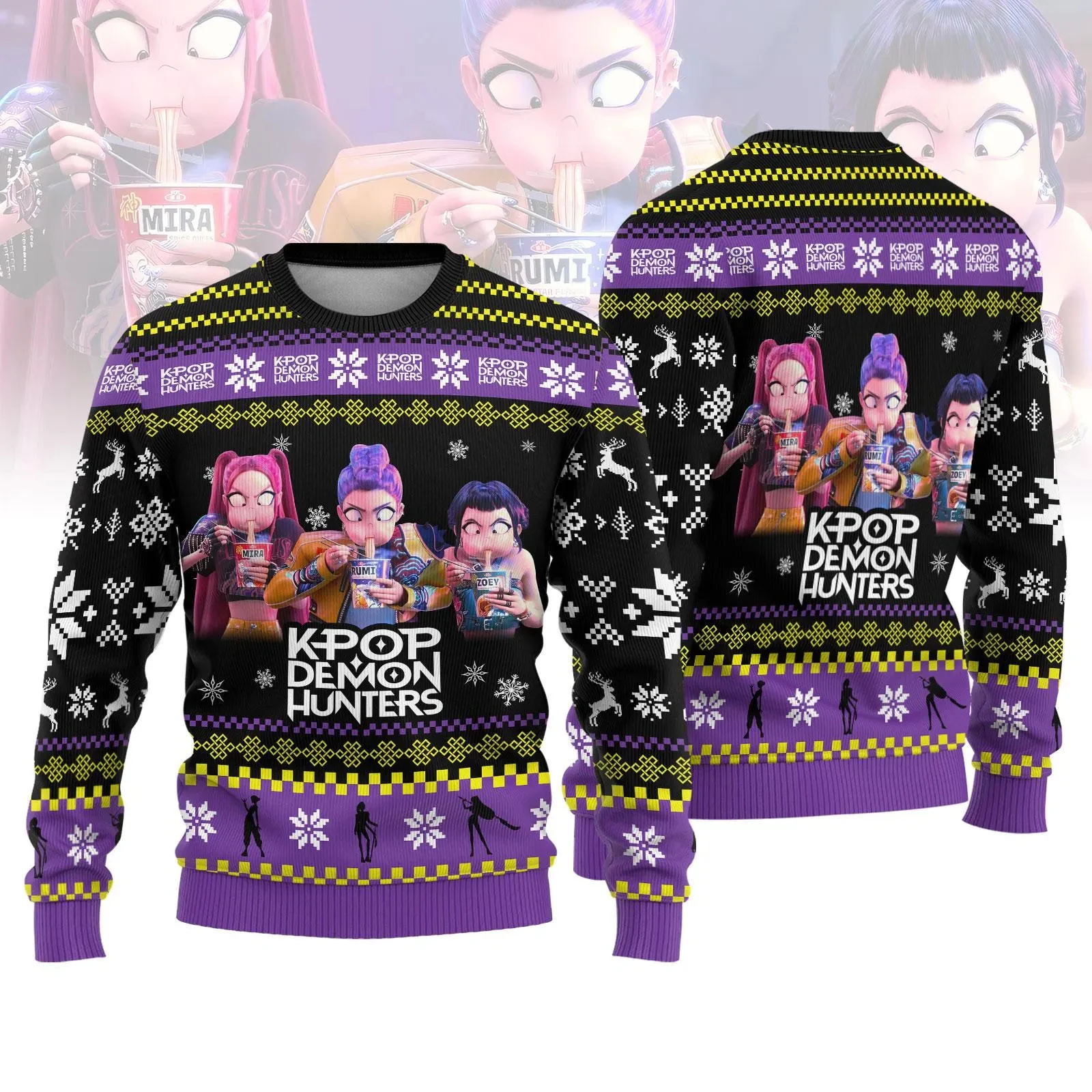 

Kpop Demon Hunters Ugly Christmas Sweater Casual Top Cosplay Sweatshirts Kid Saja Sanja Boy Derpy Tiger Unisex Jumper Sweaters