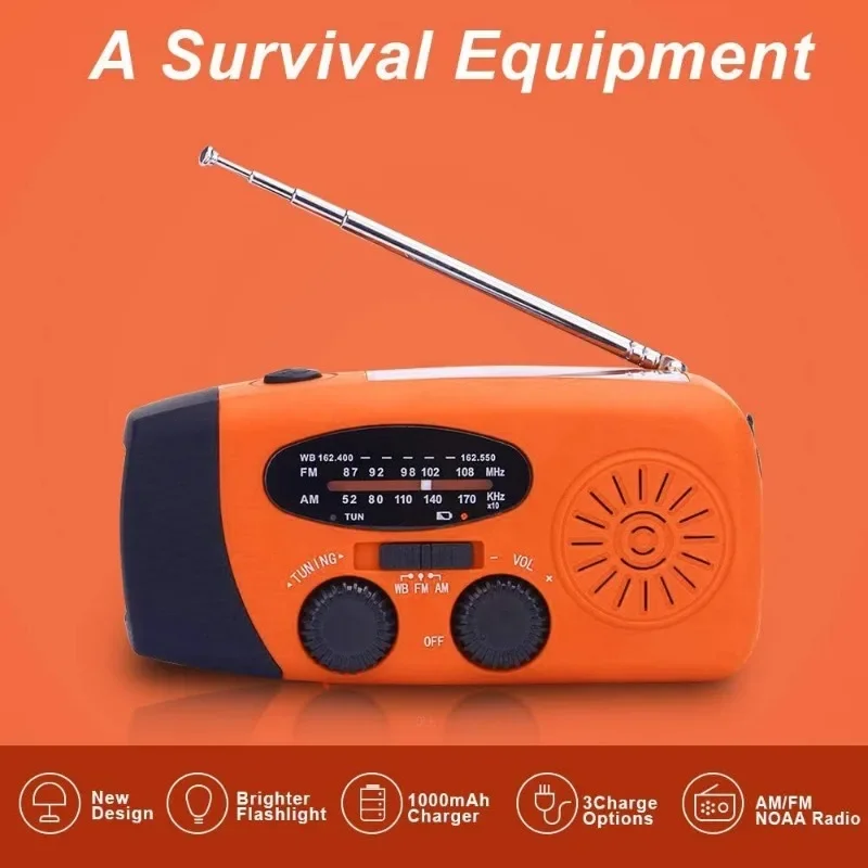 Ręcznie Radio na baterie słoneczne przenośny Power Bank AM/FM/NOAA awaryjne Radio pogodowe dla huraganu trzęsienia ziemi