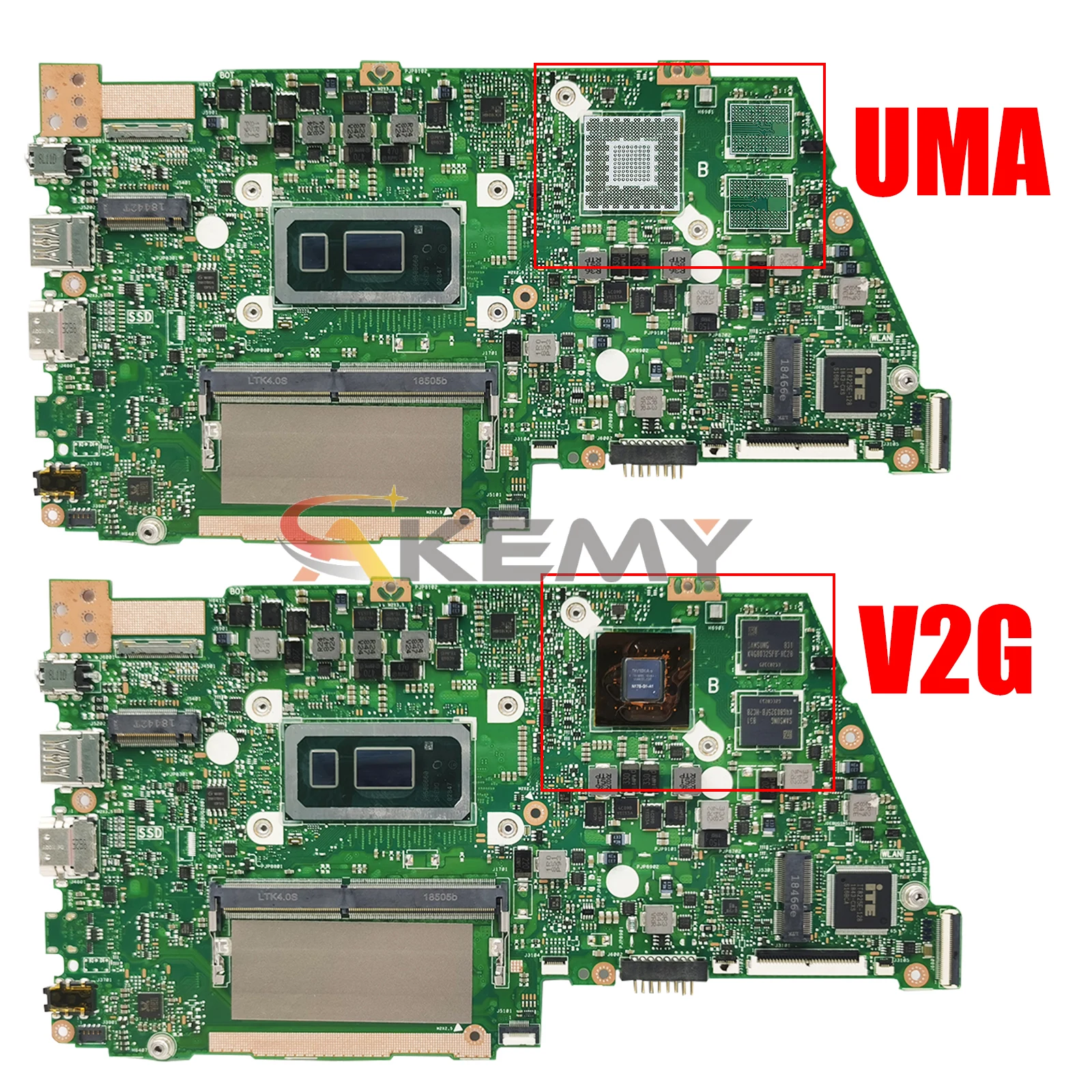 AKEMY X430FA Mainboard For ASUS X430F X430FN S430F K430F R430F S4300F Laptop Motherboard i3 i5 i7 8th CPU V2G/UMA 4GB/8GB RAM