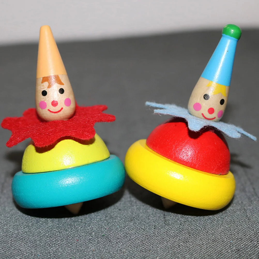 

4 Pcs Wood Gyro Interesting Children Toy Kids Educational Fun Gyro Toy Creative Household Interactive Children Play