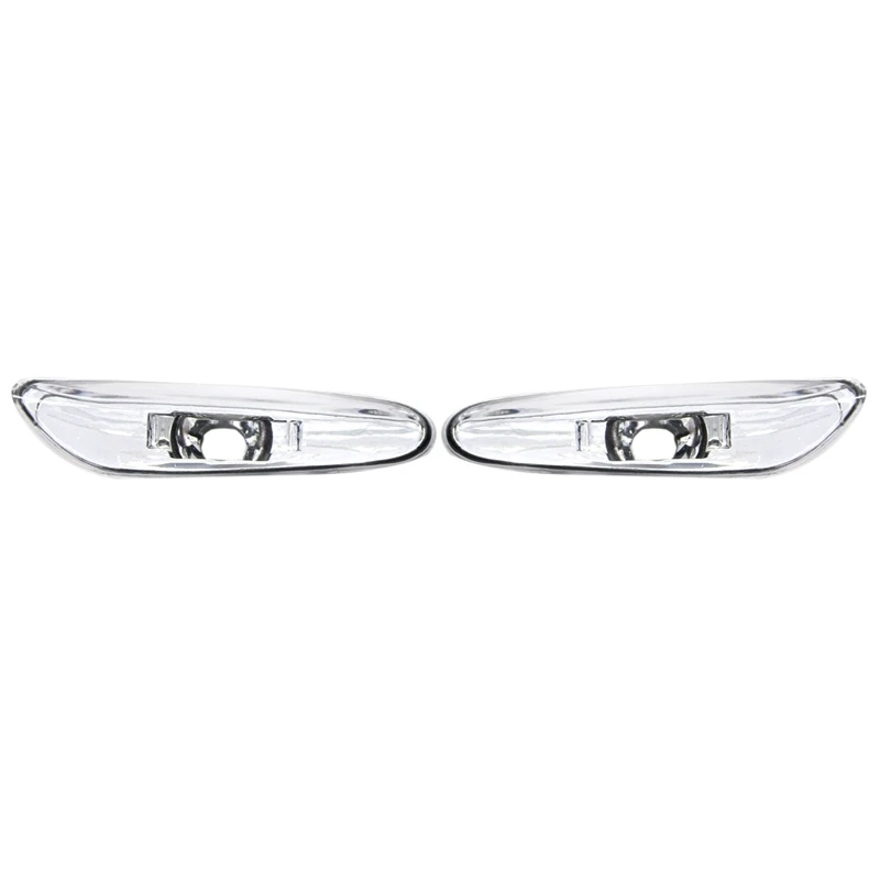 2Pcs Turn Signal Side Marker Lamp Cover For -BMW E46 3 Series 325I 330Xi 2002-2005 63137165915 63137165916 Transparent