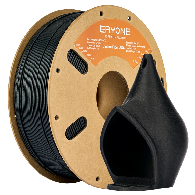 ERYONE 1/5/10KG ASA Carbon Fiber Filament 3D Print,Multicolor Available,asa-cf filament,Suitable Outdoor,1KG/Spool