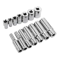 4-14mm Deep Socket set 1/4inch Hex Socket Ratchet Wrench Drive Sockets Adapter Hand Repair Tools 4-5-6-7-8-9-10-11-12-13-14mm