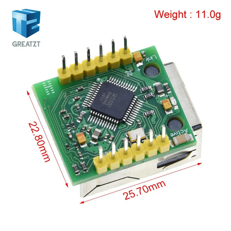 GREATZT Smart Electronics USR-ES1 W5500 Chip New SPI to LAN/ Ethernet Converter TCP/IP Mod for Arduino