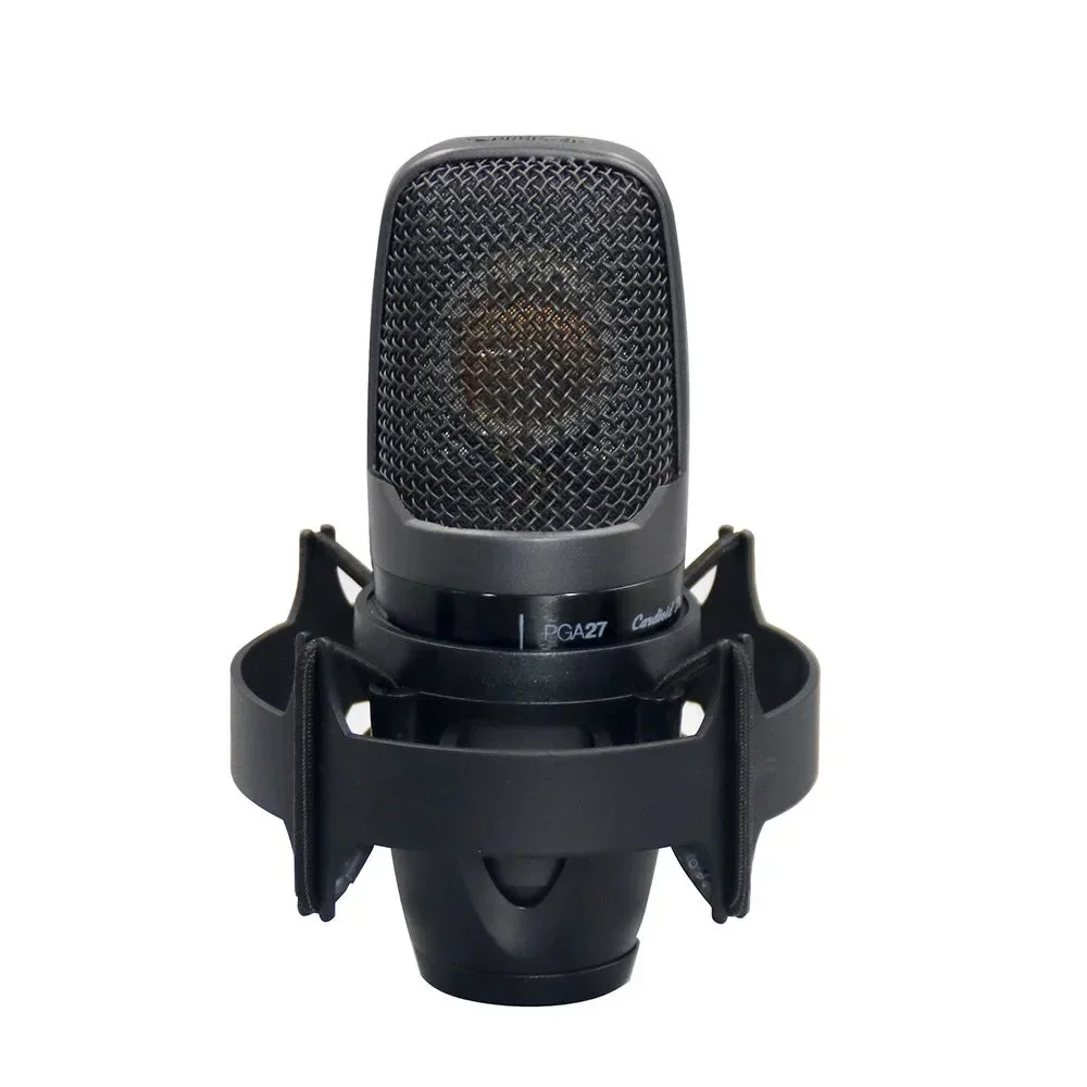 IN STOCK NEW PGA27 Condenser Microphone Shock Mount PGA 27 Metal Large Diaphragm Condenser Mic Wired for Streaming/Karaoke/Recor