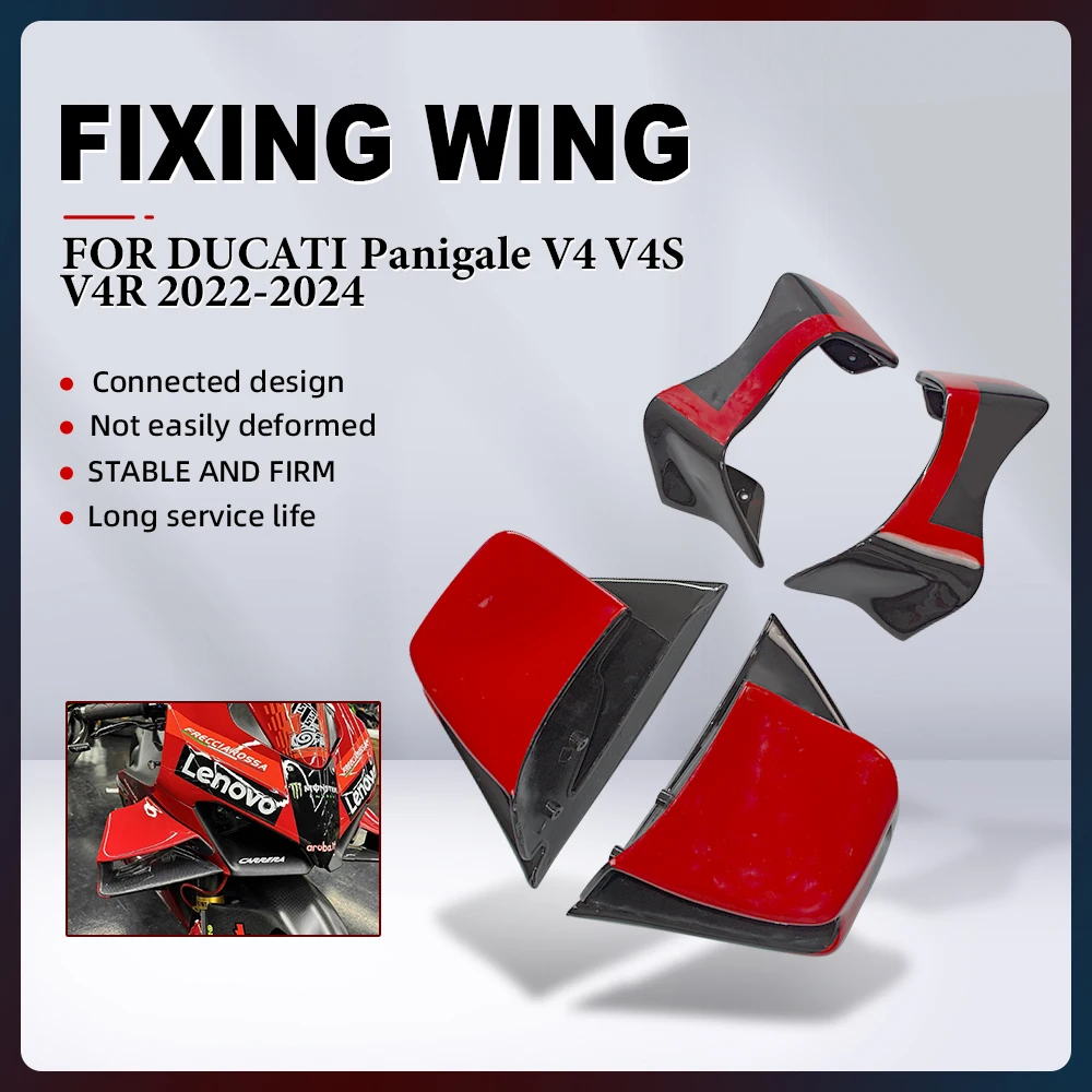 

For DUCATI Panigale V4 V4S 2022-2024 Motorcycle Accessories Fairing Parts Aerodynamic Kit ABS Material Fixed Wind Wing