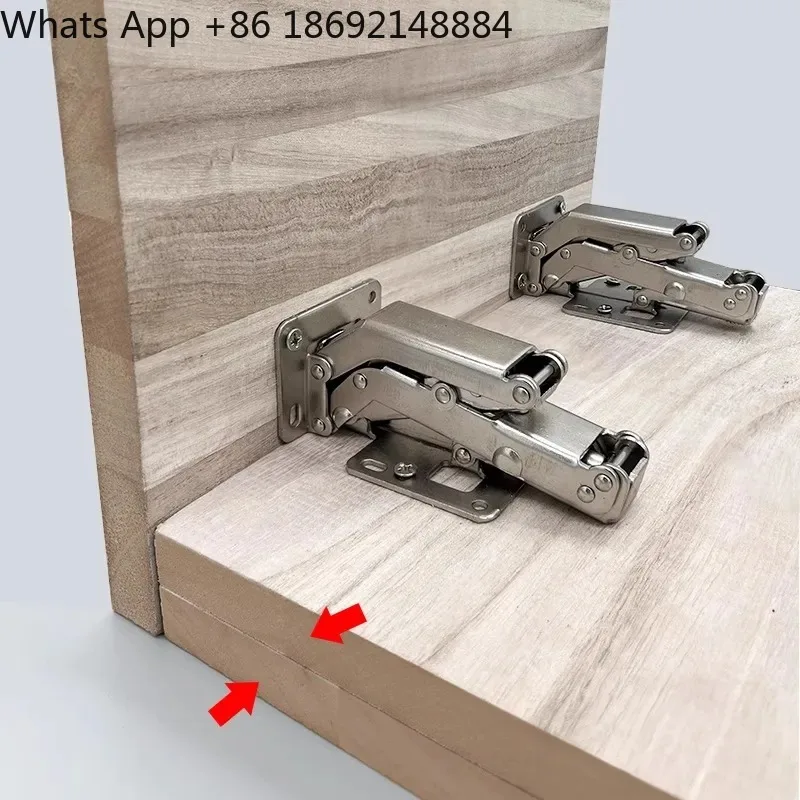Outer Cover 36 Side Panel Damping Hinge for Large Angle 170 Degrees Full Cover Double Buffer Free Opening Cabinet Door Hinge