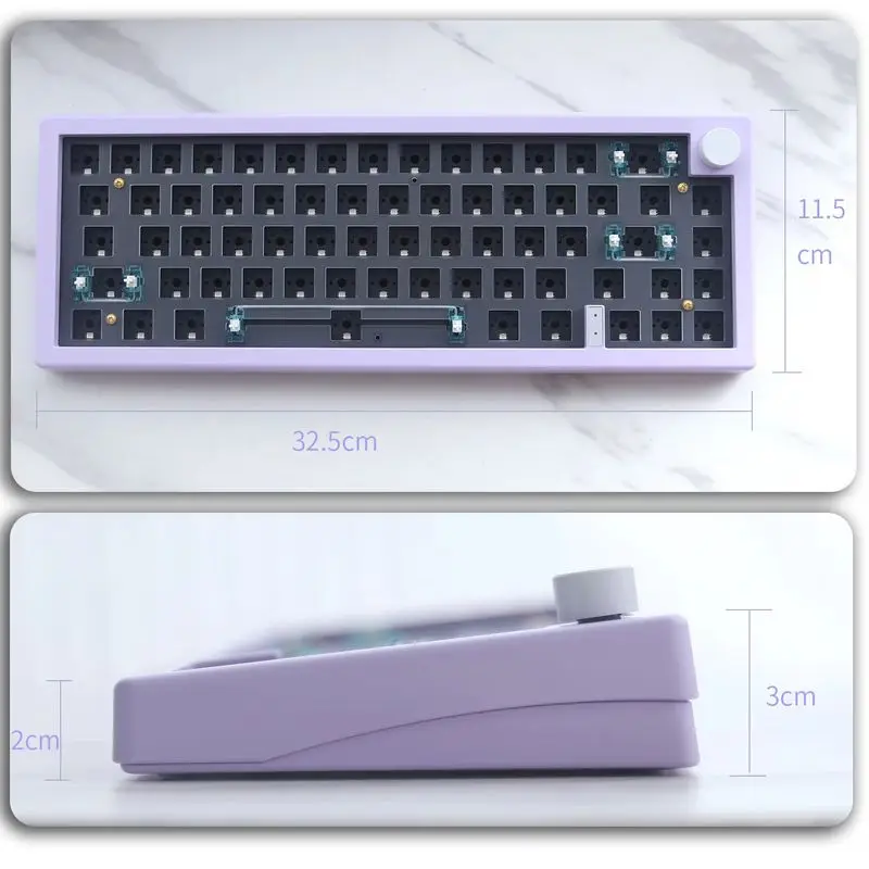 Guy67-Kit de clavier mécanique personnalisé, Structure de joint, Leic-Mode, Bluetooth, Sans fil, Échangeable à chaud, Rétroéclairage RVB, 65% g, 2.4