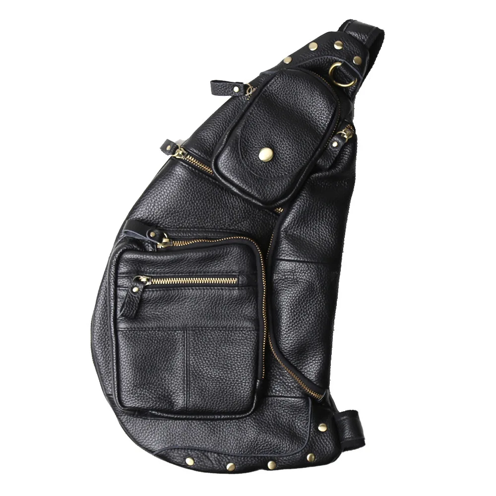 

Premium Full-Grain Leather Messenger Bag for Men, Versatile Large-Capacity Chest Crossbody, Distinctive Design for Outdoor