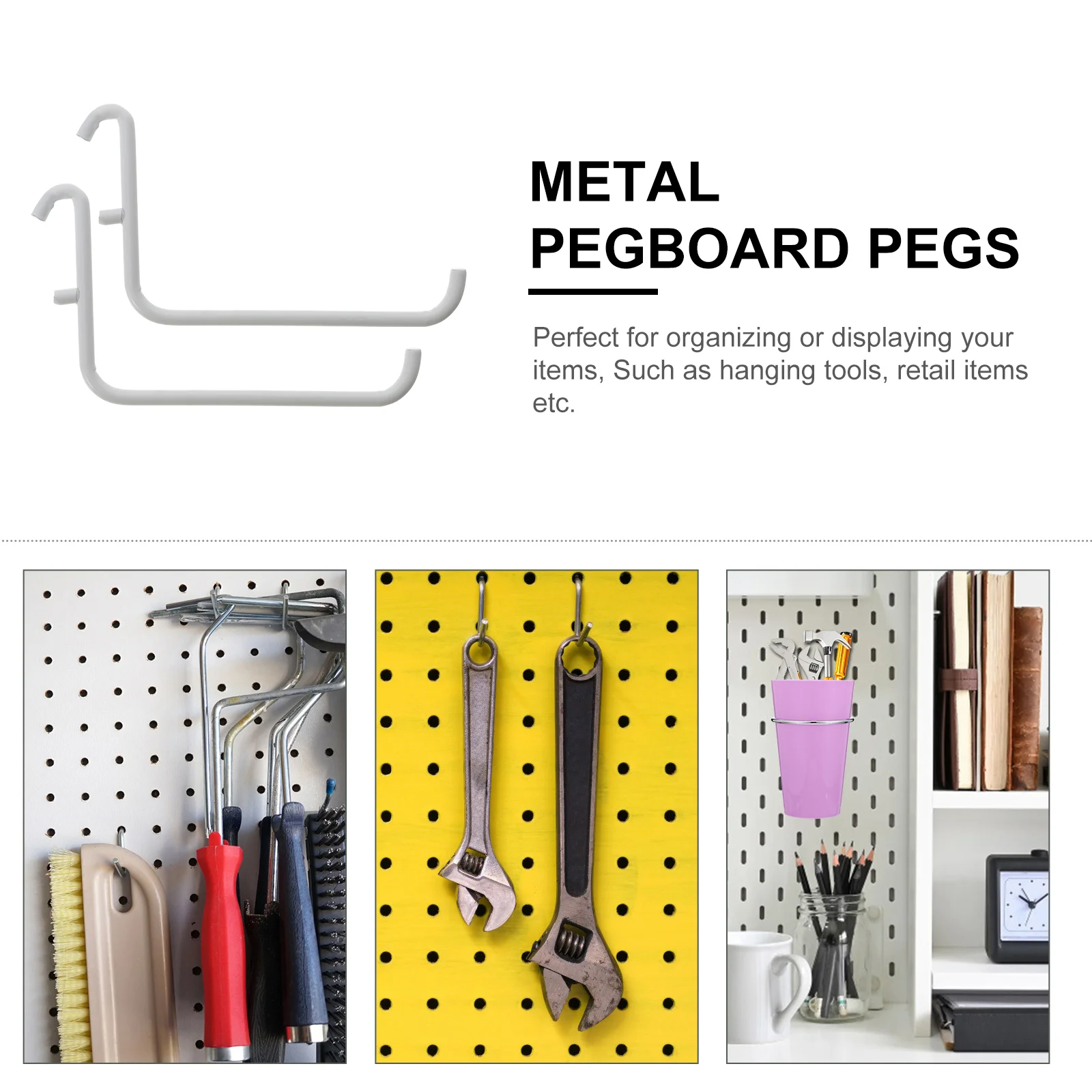 2 Pcs Perfboard Brackets Shop Display Hook Commodity Supermarket Shelf Pegboard Hangers Iron Heavy Duty Clothes