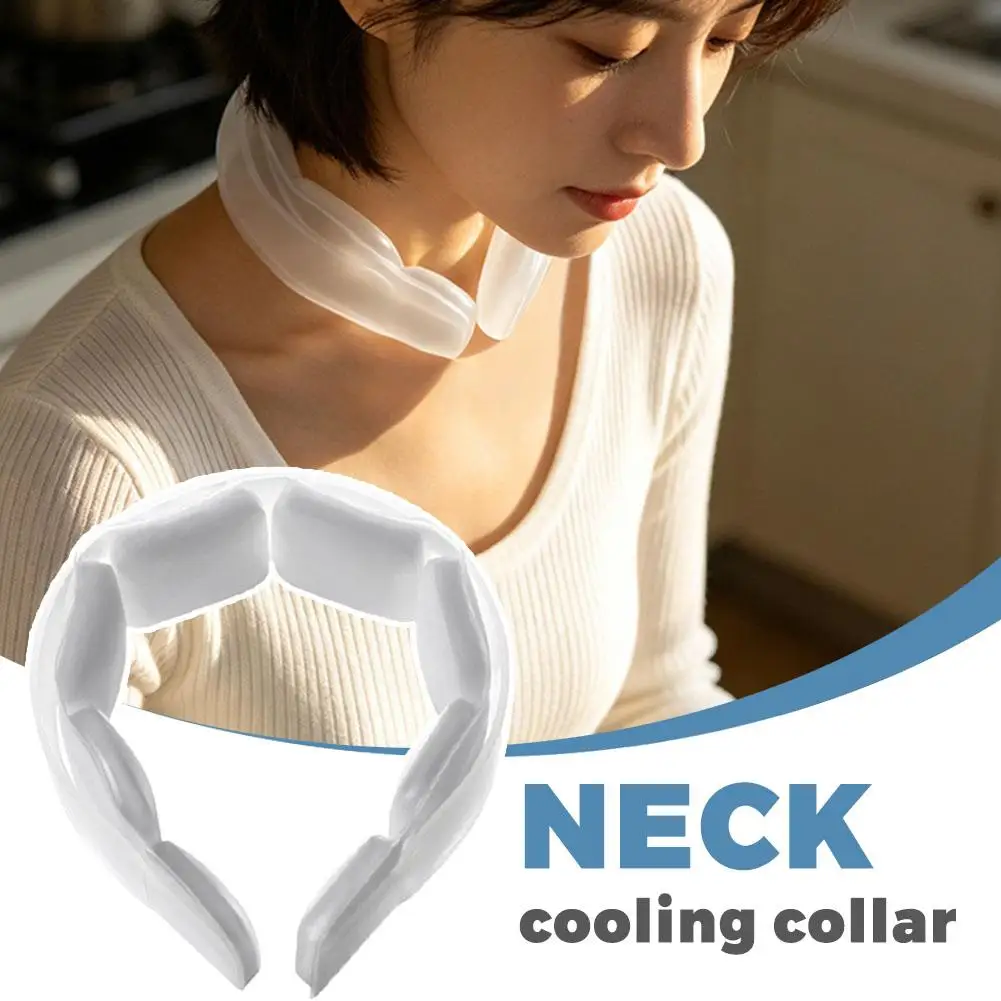 Neck Cooling Tube Wearable Ice Ring Reusable 18℃/64℉ Freeze Neckband Cooler for Outdoor Work Hot Summer Support