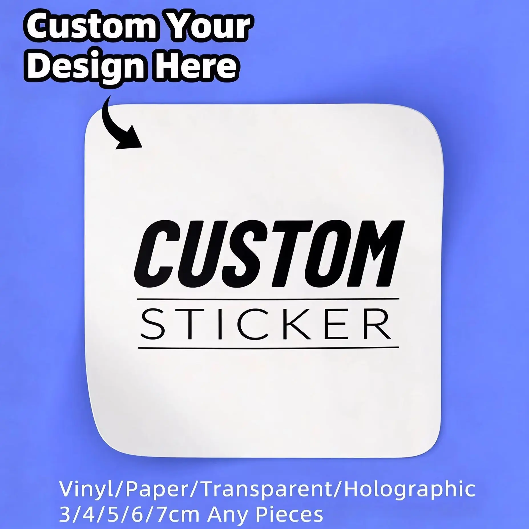 1-100Pcs Square Custom Text Image Stickers, Personalized Decor Labels for Family & Friends, Home Ornament, DIY Household Decor