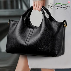 Authentic Leather Tote Bag Luxury Large Capacity Women's Single Shoulder Diagonal Crossbody Bags Fashion Simple Female Handbag
