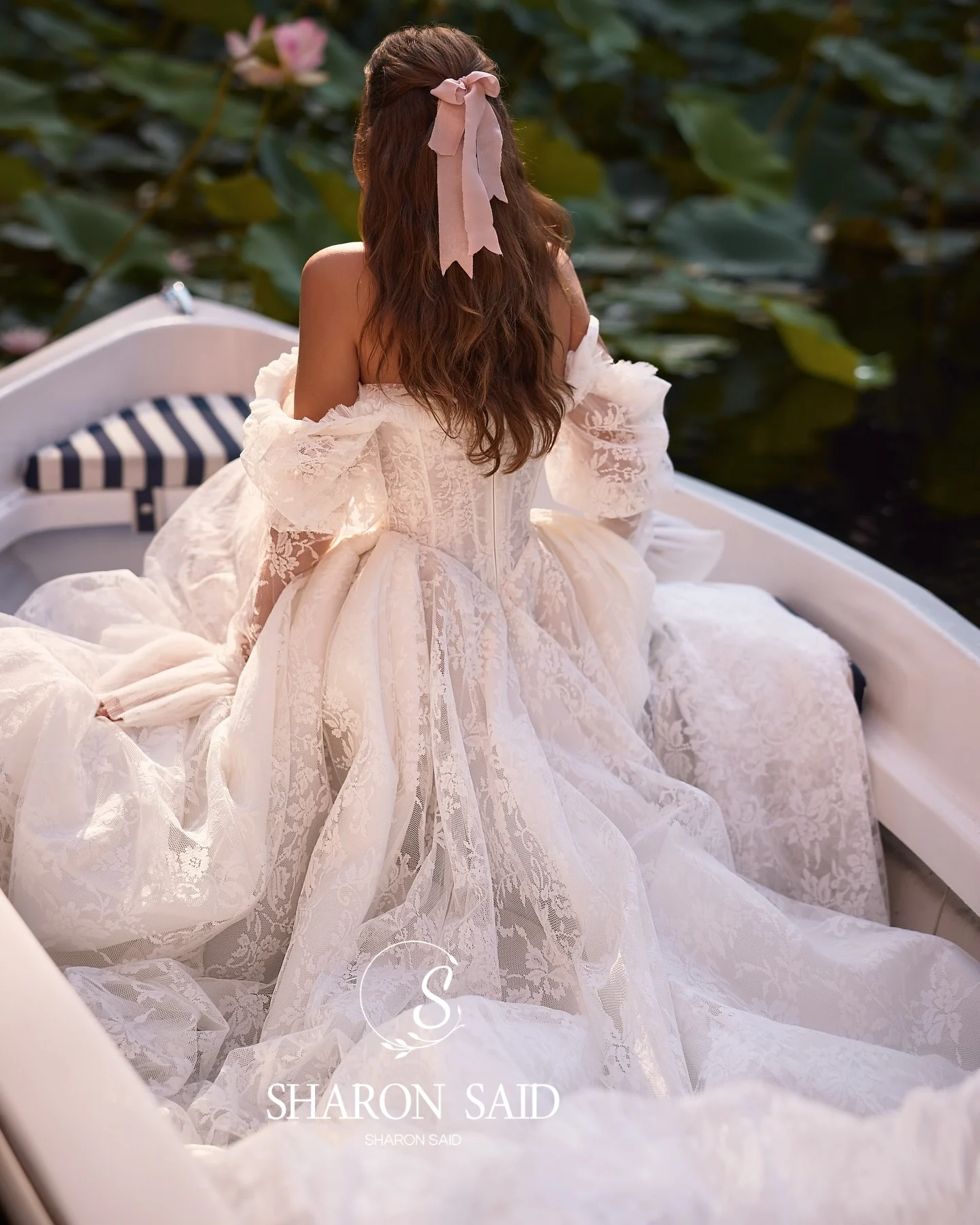 Sharon Said 2026 A-Line Princess Off White Lace Wedding Dress With Jacket Vintage Square Collar Bride Gown SW119 Customized