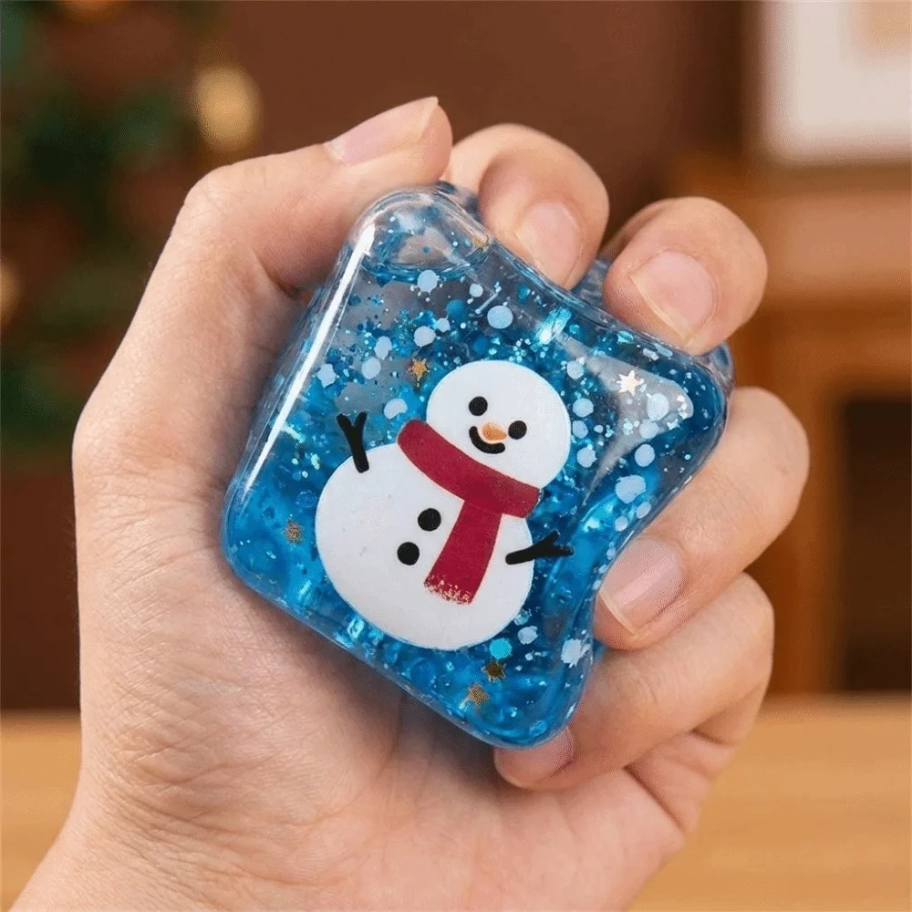 Slow Rebound Christmas Cube Squeeze Toy Soft Touch Snowman/Christmas Tree Square Shape Stress Ball Lightweight