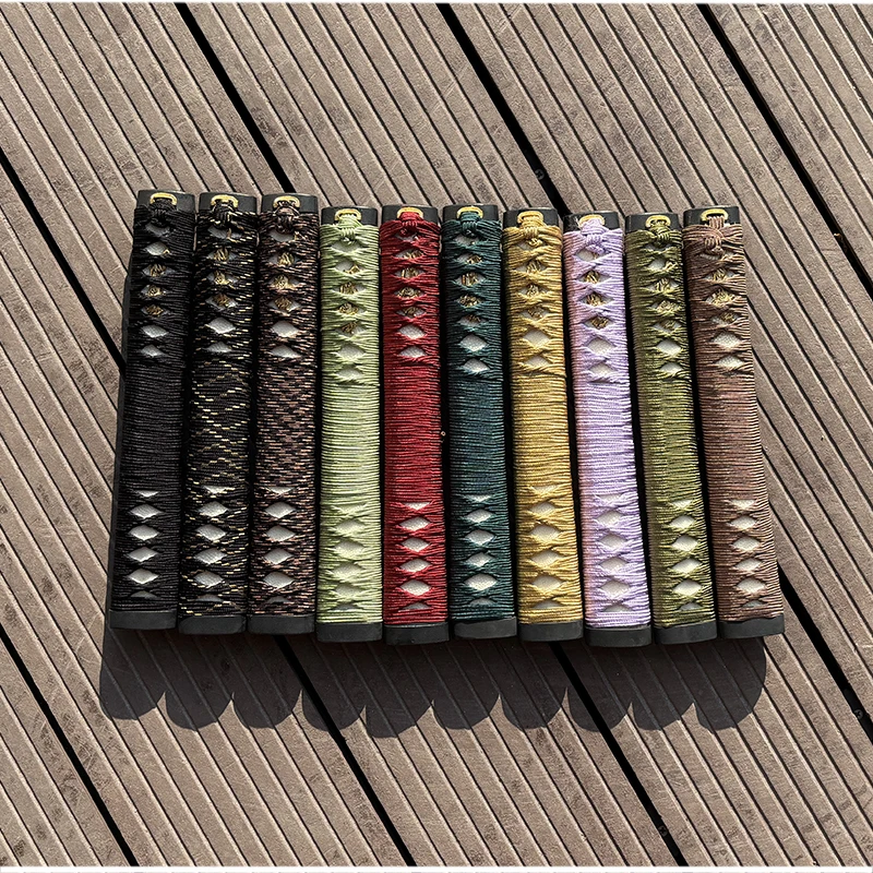 Tsuka-Japanese Samurai Sword Hilt ,Katate Maki Tsukamaki –Katana Handle Wrappings With Real Same,Silk Ito, Wooden Handle