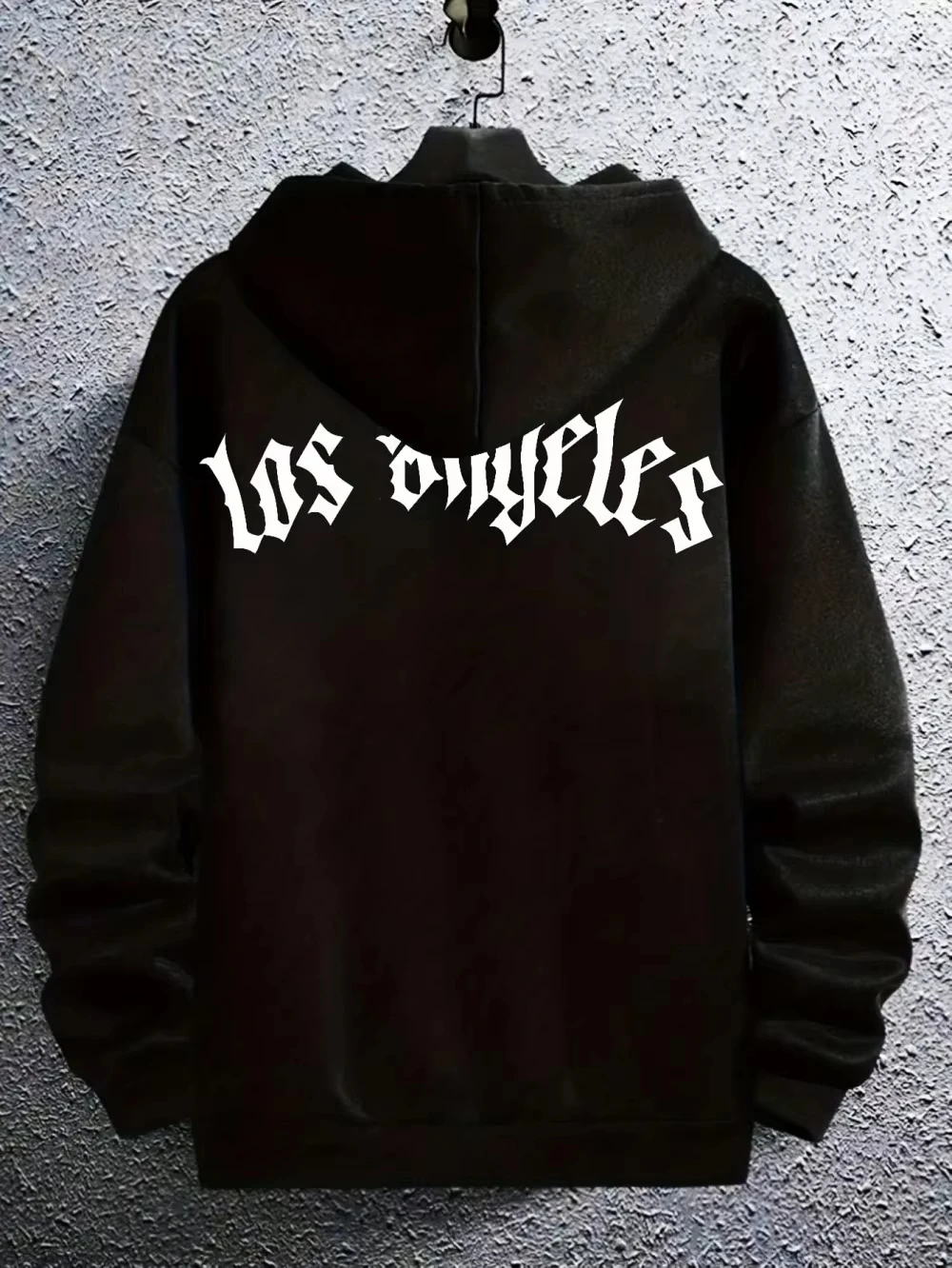 Fashionable men's autumn Gothic letter printed micro elastic comfortable hooded sweatshirt outdoor urban high street clothing