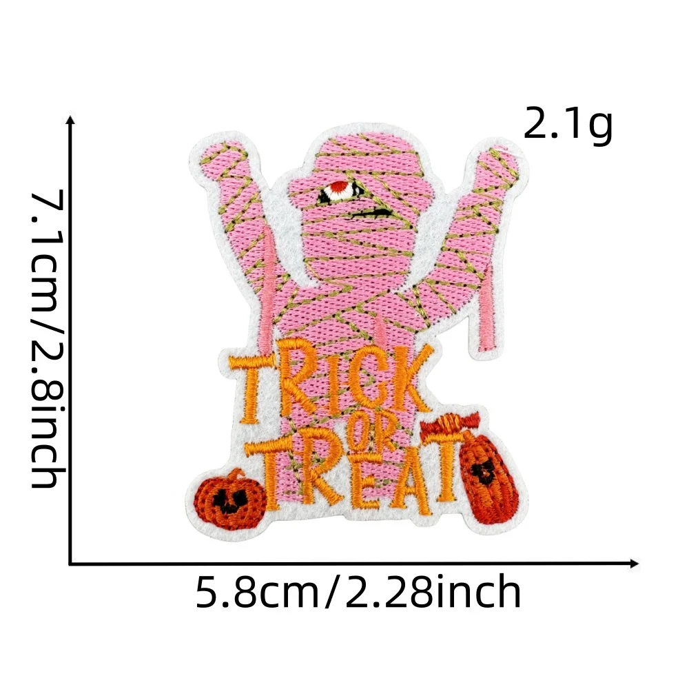 Halloween Iron-on Patch for Clothes Stickers Pumpkin Ghost Apple Devil Embroidery Backpack Jacket Horror Punk Patches Decorative