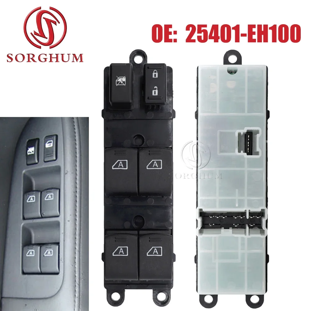 Front Left Driver Power Window Control Switch  25401-EH100 For Infiniti M35 M45 2006 2007 Sedan Auto 25401-EJ10B 25401EH100