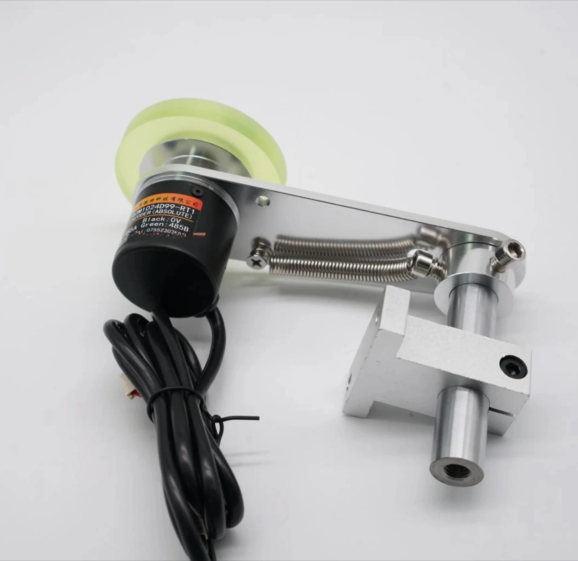 Absolute encoder with meter wheel bracket, conveyor belt production line synchronizer to measure speed and length displacement