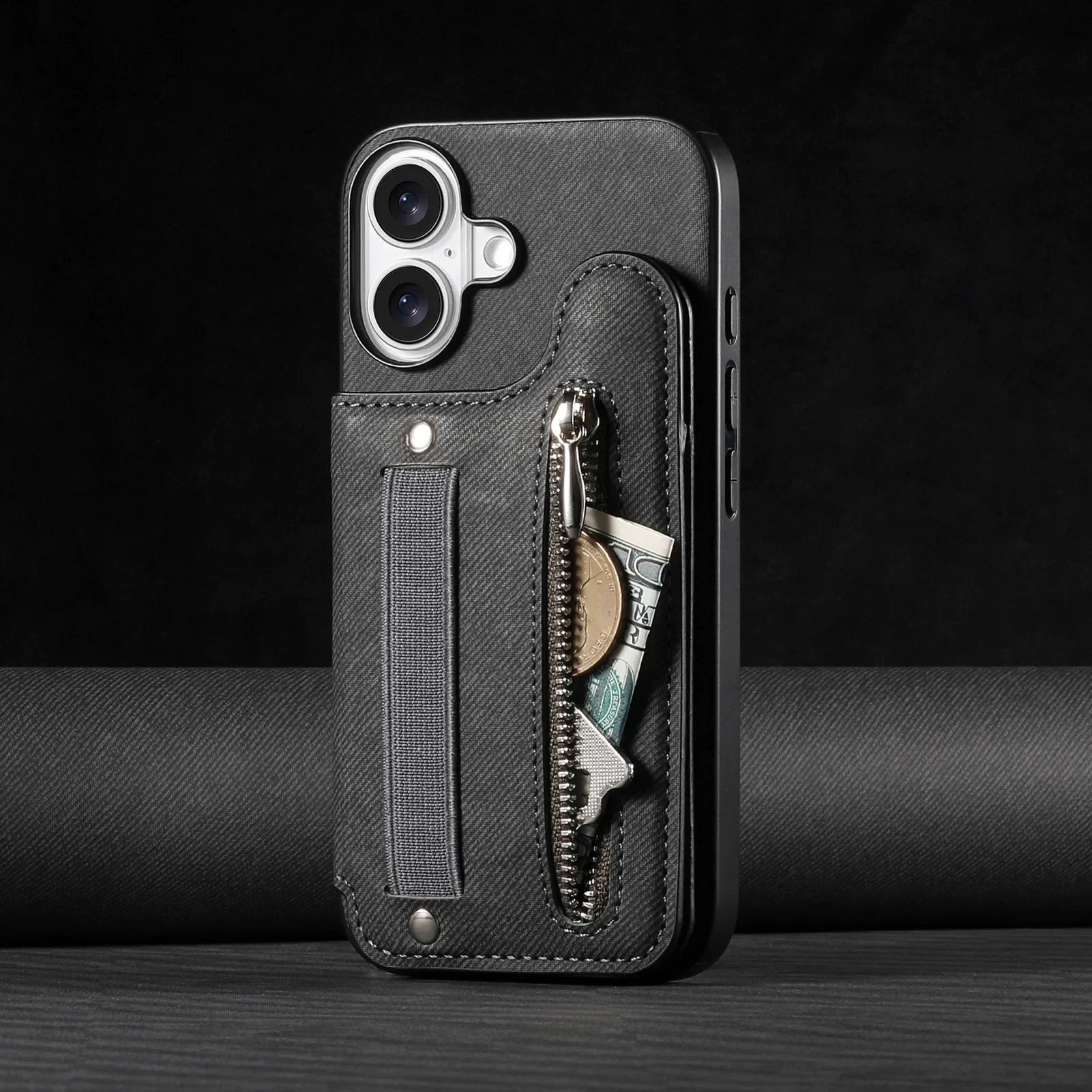 Handgelenkschlaufe Flip-Brieftasche mit Kartenhalter-Abdeckung für iPhone 18 17 16 Plus 15 14 13 12 11 Pro Max X XS Leder-Handyhülle