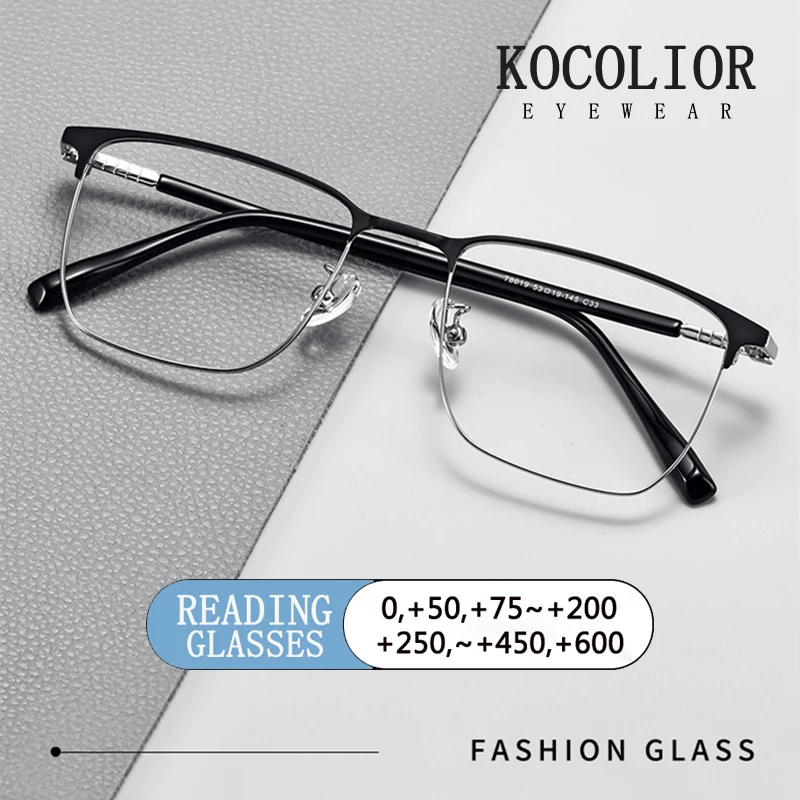 

Модные роскошные деловые офисные квадратные очки для бровей из сплава, мужские оптические очки по рецепту с защитой от синего света, очки для чтения