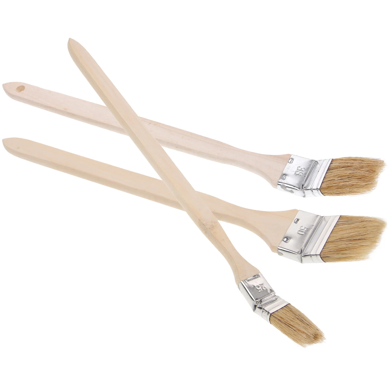 

3pcs Bend Head Paint Brushes Soft Plastic Bristle For Wall Furniture Corner Multi-Use Wood Handle Painting Tools Home Diy Supply