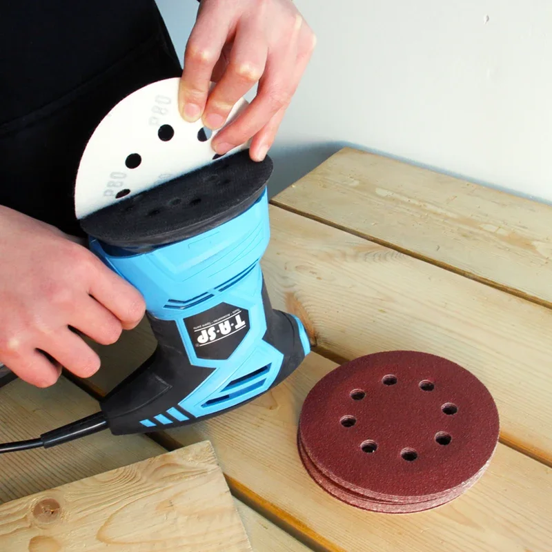 100pcs 125mm 5 "연마 사포 샌딩 8 홀 디스크 후크 & 루프 샌드 페이퍼 그릿 60 ~ 1500 폴란드어 도구 액세서리