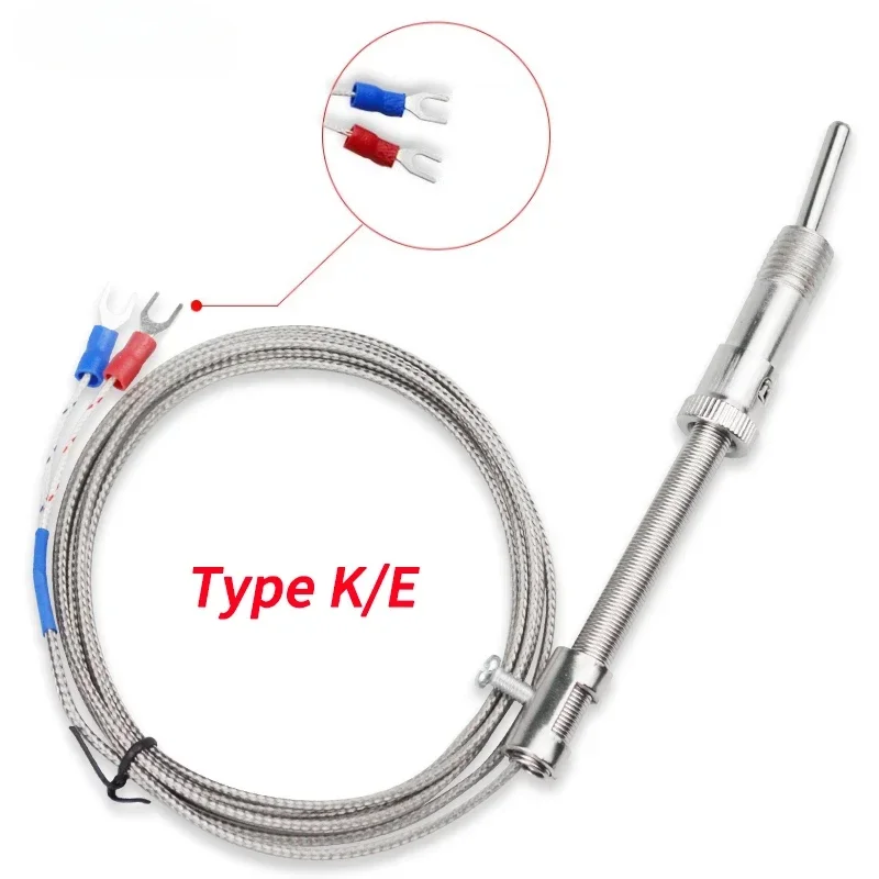 Thermokoppel K/E 1M/2M/3M/4M/5M Compressieveer Afgeschermde Draad M12 Temperatuursensor Voor Temperatuurregelaar