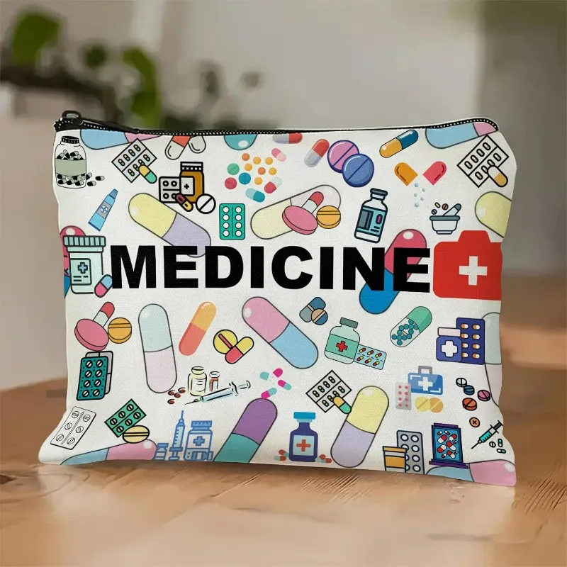 منظم مستحضرات التجميل والطب بسحاب نابض بالحياة     - حقيبة تخزين للسفر متعددة الاستخدام، هدية مثالية لأعياد الميلاد والتخرج وعيد الميلاد #5