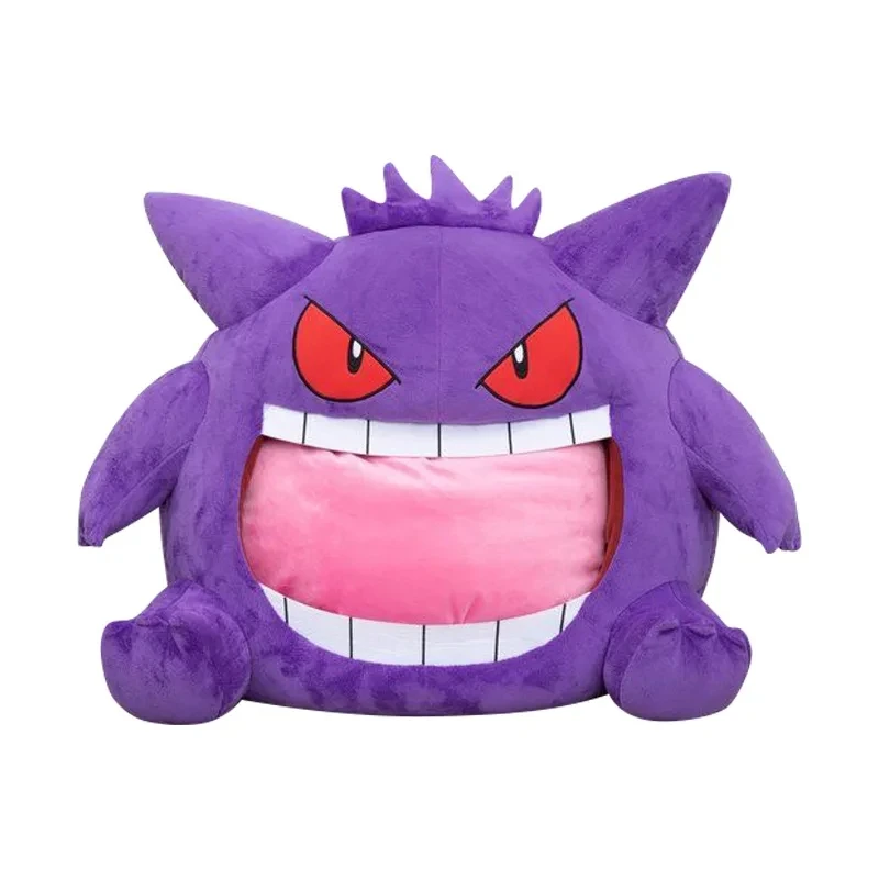 Cartoon Anime Pokemon Kawaii Gengar Tongue Sleeping Pat Manga Elf Sleep Pillow Dual Purpose Nap Blanket Toy Creative Doll Gift