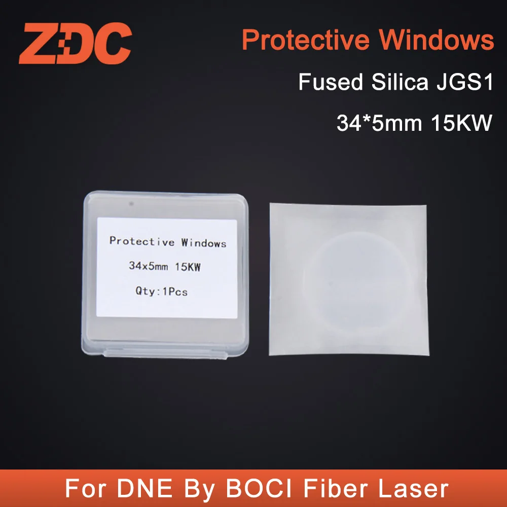 ZDC 10Pcs / Lot Fiber Laser Protective Windows / Lente 34 * 5mm 0-15KW 20KW Para Trump DNE Bystronic BOCI Fiber Laser Cutting Head