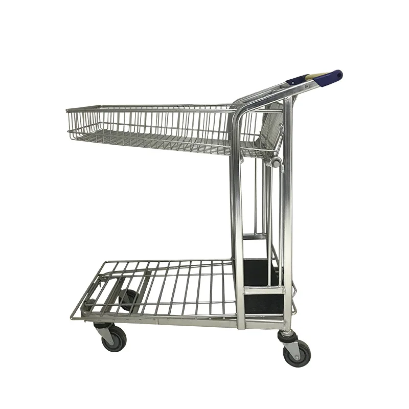 

Warehouse truck, double-layer foldable supermarket loading logistics
