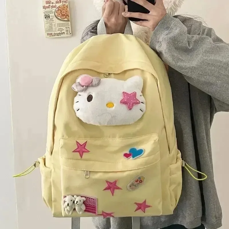 Sanrio Hello Kitty Millennium Kim Possible Weimei Kawaii Pink Schoolbag Student Backpack Y2k Female Fashion Design Backpack New