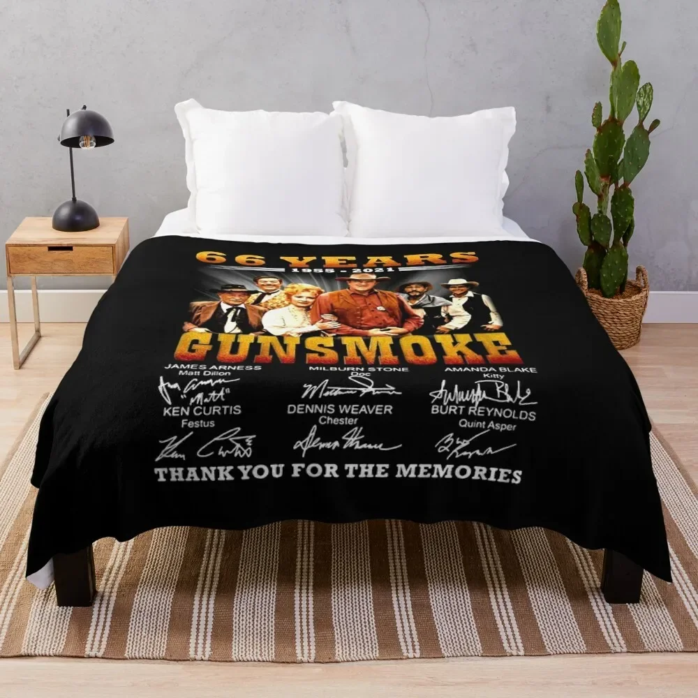 66 Years 1955 - 2021 Gunsmoke Throw Blanket Soft Big Bed Blankets