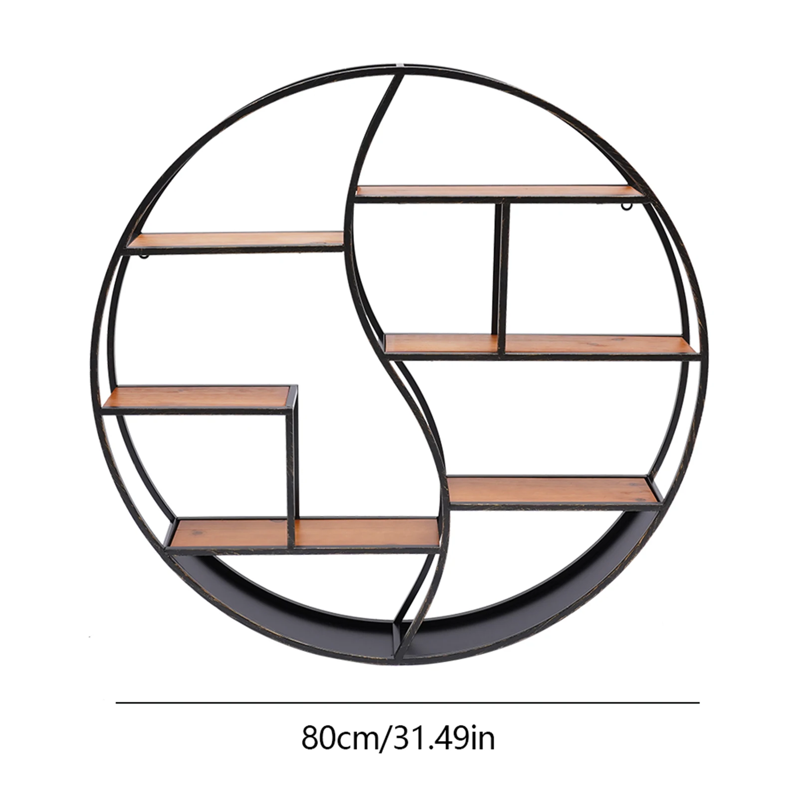 Support mural rond en bois T1, étagère de rangement pour livres, plantes florales, support en pot, support créatif, décoration murale de fond de