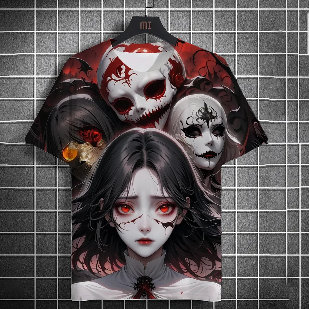 2024 New Men\'s Anime Vampire Girl Graphic T-Shirts 3D Print T Shirt Man/Women Short Sleeve Tee Fashion Kid Y2k Top Mens Clothing