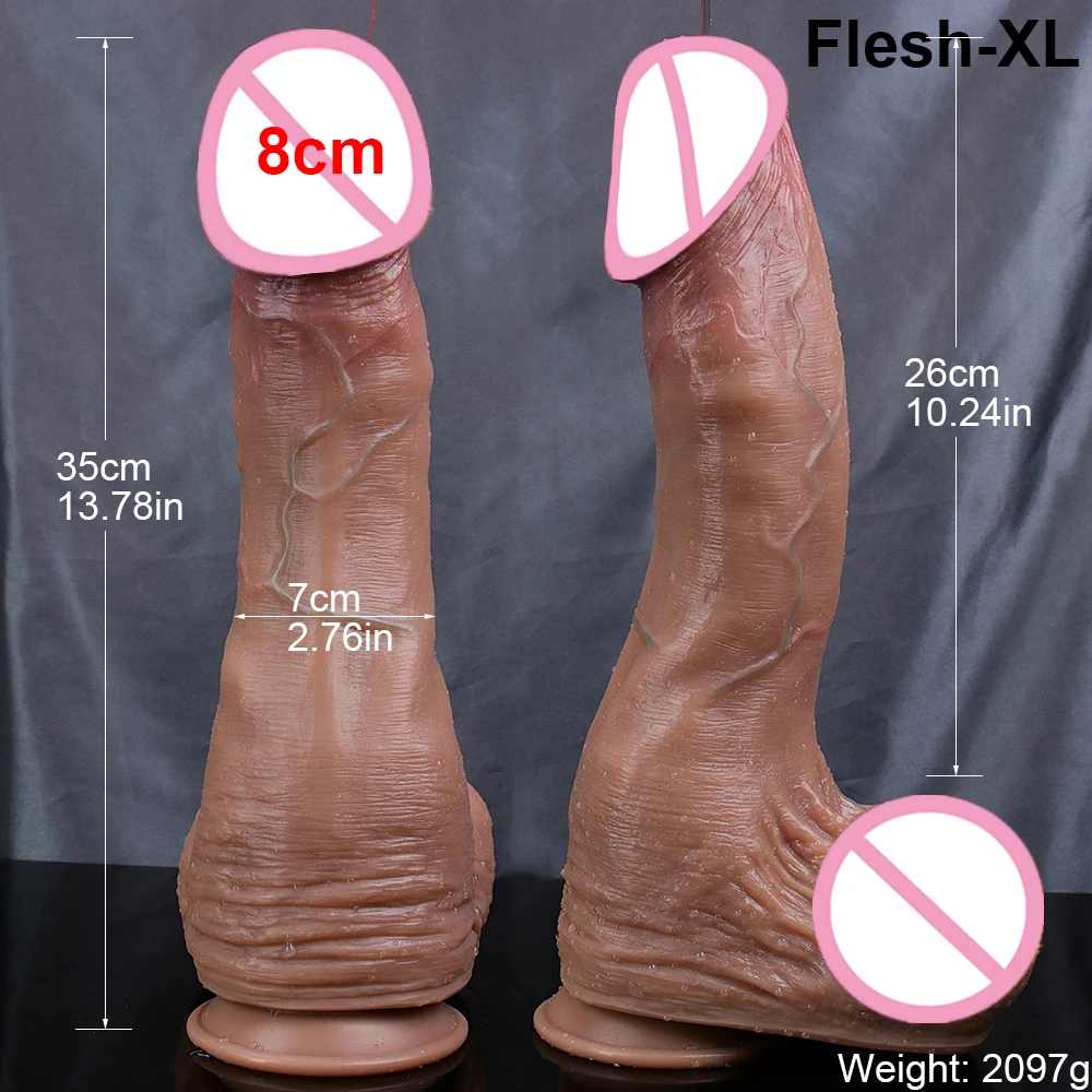 New Huge Dick Realistic Dildo Soft Double Layer Skin Big Penis Vagina Massager Suction Cup Anal Sex Toys For Woman Masturbator