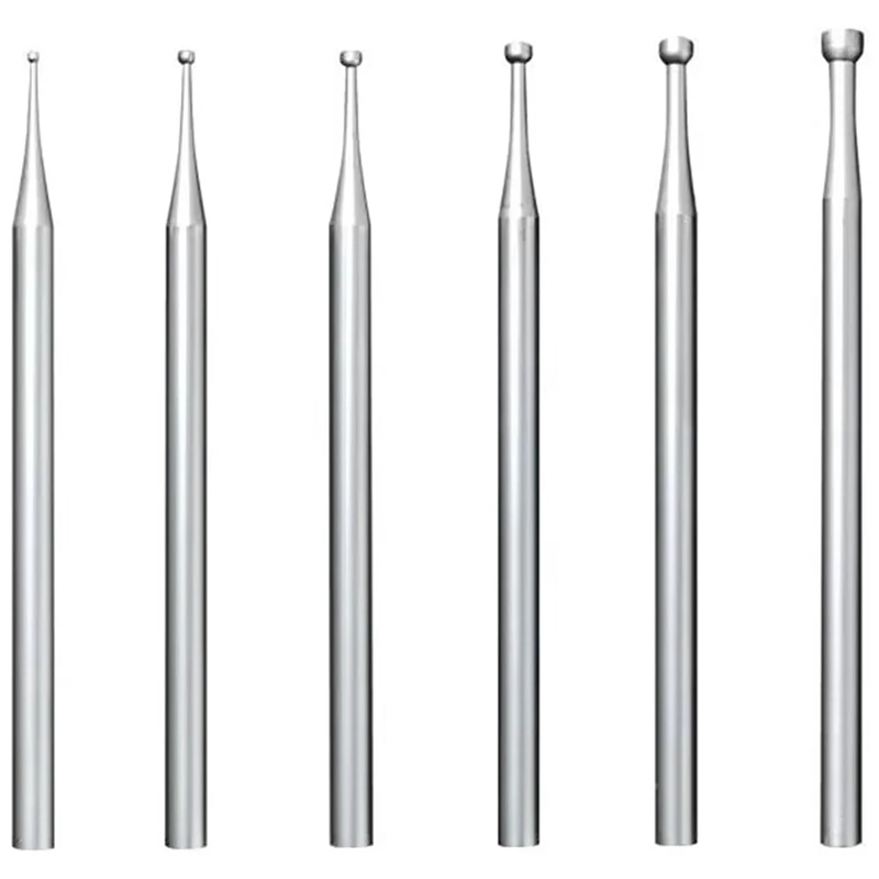 6 ชิ้นเสี้ยนถ้วยกลม - 3/32 นิ้วก้านเครื่องประดับทํา Burs ลวดกลมบิต